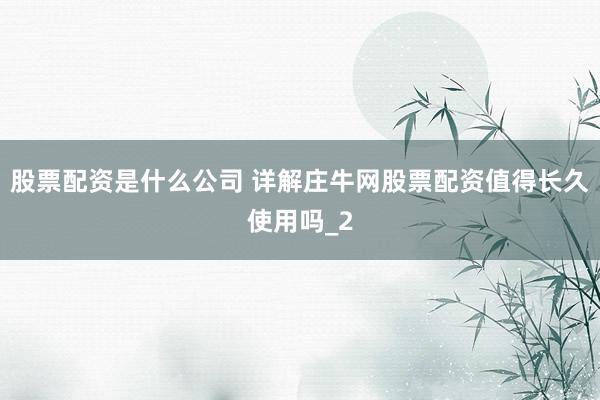 股票配资是什么公司 详解庄牛网股票配资值得长久使用吗_2