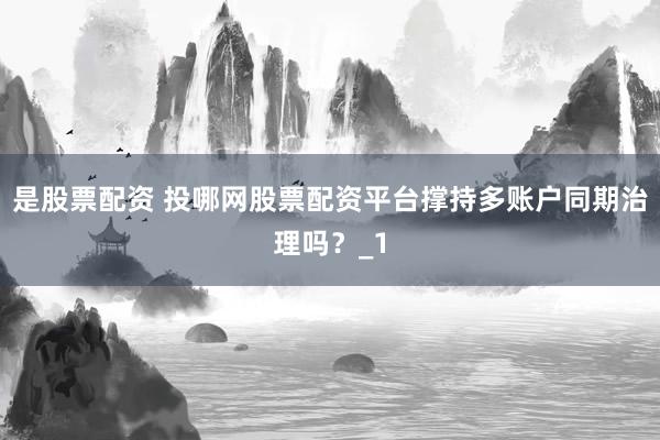 是股票配资 投哪网股票配资平台撑持多账户同期治理吗？_1
