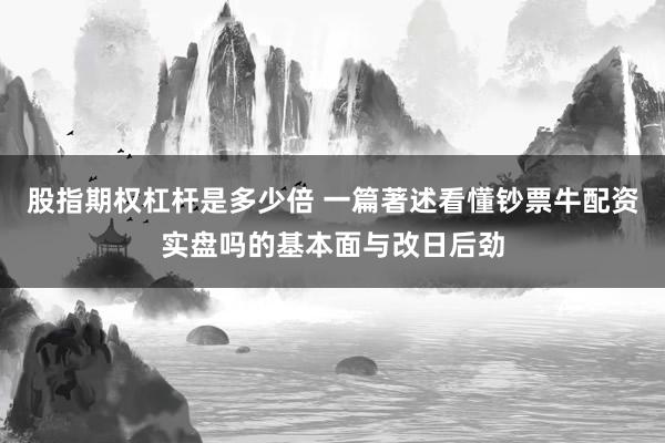 股指期权杠杆是多少倍 一篇著述看懂钞票牛配资实盘吗的基本面与改日后劲