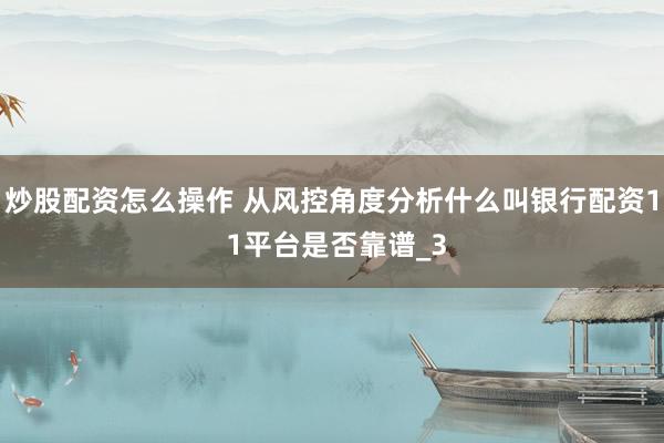 炒股配资怎么操作 从风控角度分析什么叫银行配资1 1平台是否靠谱_3