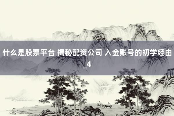 什么是股票平台 揭秘配资公司 入金账号的初学经由_4
