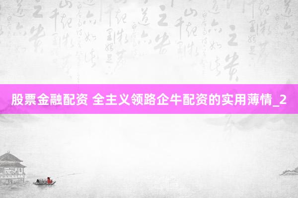 股票金融配资 全主义领路企牛配资的实用薄情_2