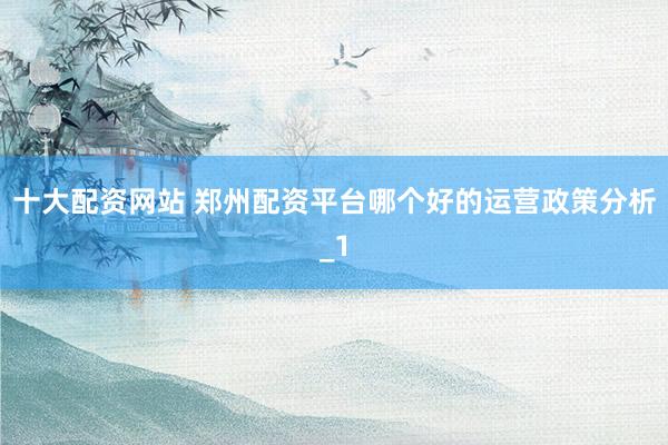 十大配资网站 郑州配资平台哪个好的运营政策分析_1