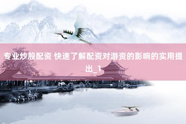 专业炒股配资 快速了解配资对游资的影响的实用提出_1