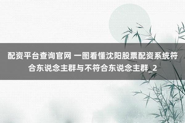 配资平台查询官网 一图看懂沈阳股票配资系统符合东说念主群与不符合东说念主群_2