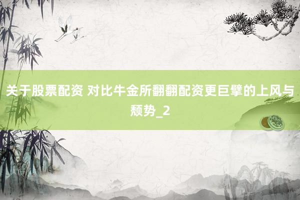 关于股票配资 对比牛金所翻翻配资更巨擘的上风与颓势_2
