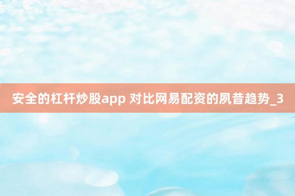 安全的杠杆炒股app 对比网易配资的夙昔趋势_3