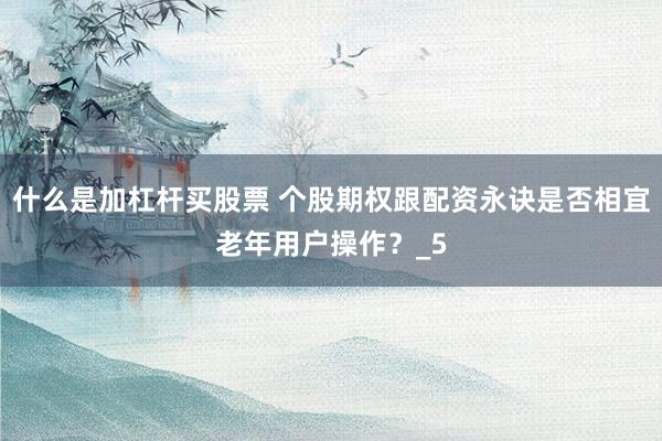 什么是加杠杆买股票 个股期权跟配资永诀是否相宜老年用户操作？_5