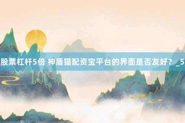 股票杠杆5倍 神盾猫配资宝平台的界面是否友好？_5