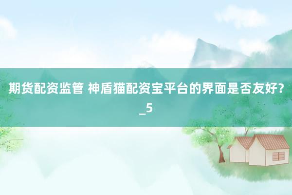 期货配资监管 神盾猫配资宝平台的界面是否友好？_5