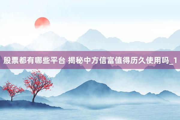 股票都有哪些平台 揭秘中方信富值得历久使用吗_1