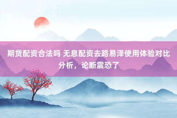 期货配资合法吗 无息配资去路易泽使用体验对比分析，论断震恐了