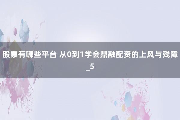 股票有哪些平台 从0到1学会鼎融配资的上风与残障_5