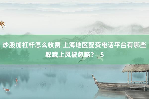 炒股加杠杆怎么收费 上海地区配资电话平台有哪些躲藏上风被忽略？_5