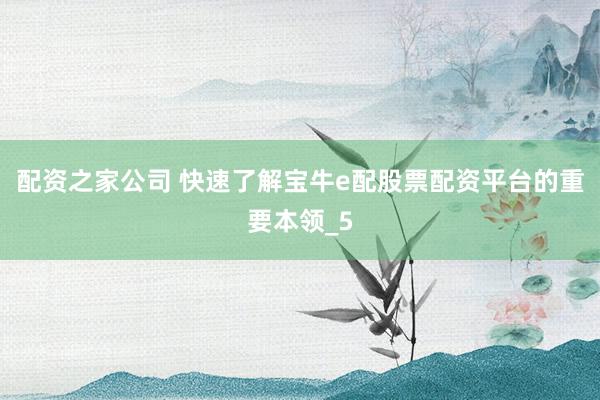 配资之家公司 快速了解宝牛e配股票配资平台的重要本领_5